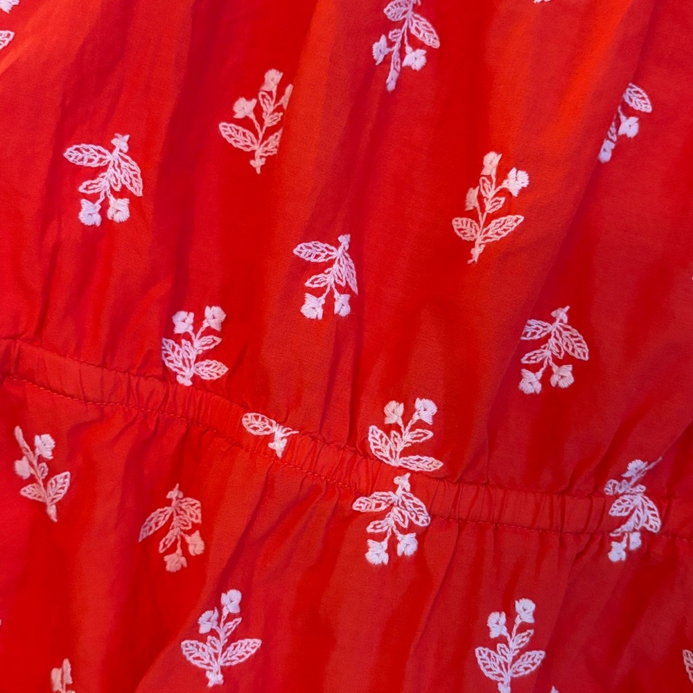 3 for $25! CeCe Women’s Red Floral Embroidered Bohemian Peasant Top, size XL - Picture 5 of 5